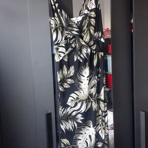 Women's long ,black,floral sundress, size med. Price-$15